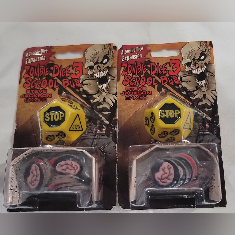 (2) Zombie Dice 3 School Bus Game Expansion By Steve Jackson Games
